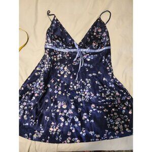 Jones New York Floral Satin Sexy Slip Dress XL Babydoll Coquette Lingerie siren